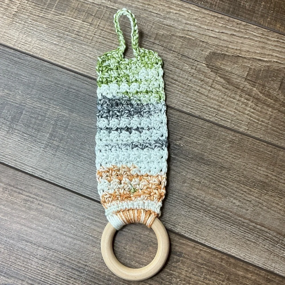 Kitchen‎ Tea Hand Towel Holder Topper Cotton Wood Handcrafted Handmade Crochet